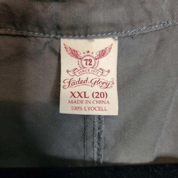 Faded Glory Women's Army Green Utility Jacket - Picture 3 of 5